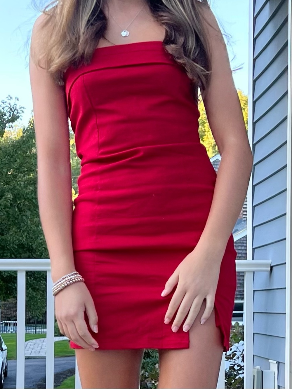Hello Molly Strapless Red Dress